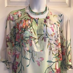 Jennifer Lopez Sheer Floral Blouse XL
